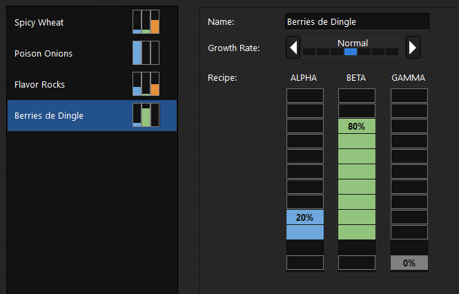 Screenshot of food designer